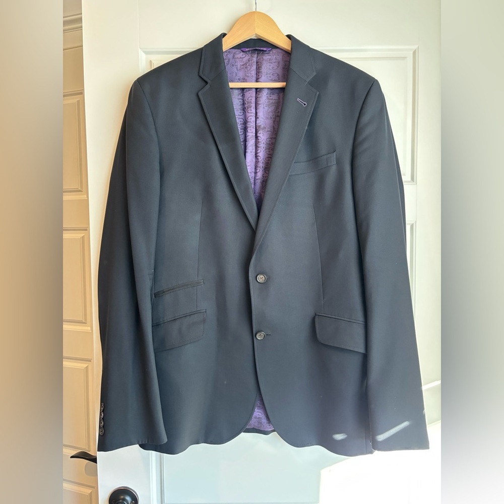 Ted Baker Black Blazer with Purple Lining